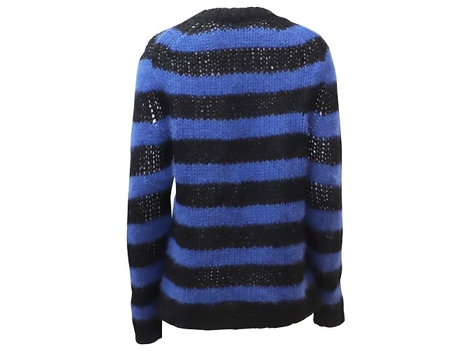 Marc by Marc Jacobs Pull Angora rayé bleu et noir - vue 2