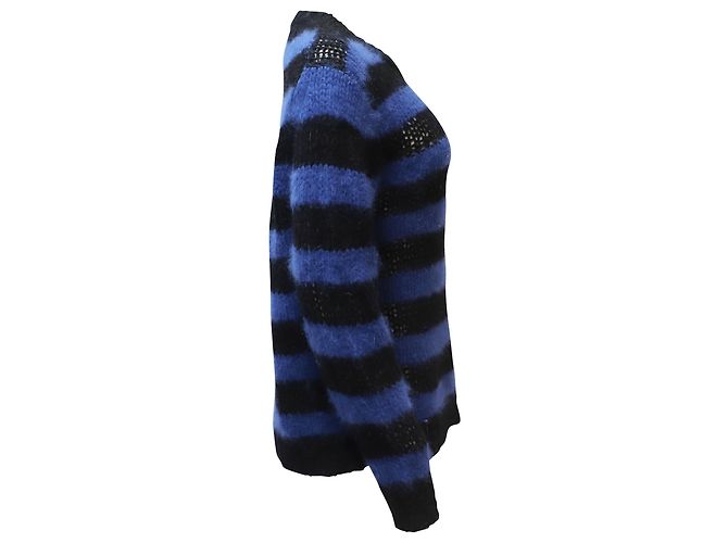 Marc by Marc Jacobs Pull Angora rayé bleu et noir - vue 4