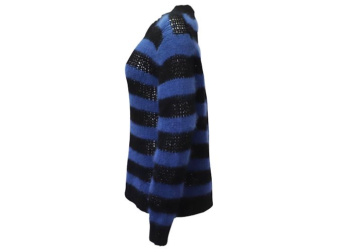 Marc by Marc Jacobs Pull Angora rayé bleu et noir - vue 5