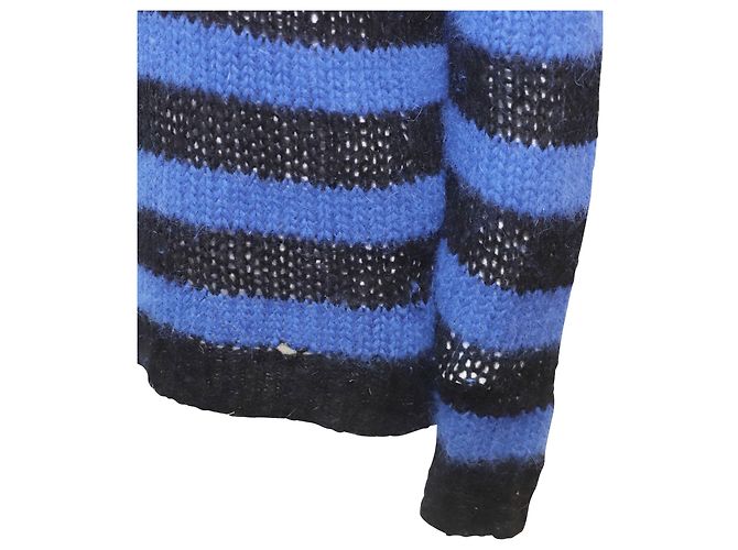 Marc by Marc Jacobs Pull Angora rayé bleu et noir - vue 7