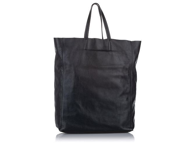 Céline Borsa tote in pelle Cabas verticale piccola nera Celine - vista 3