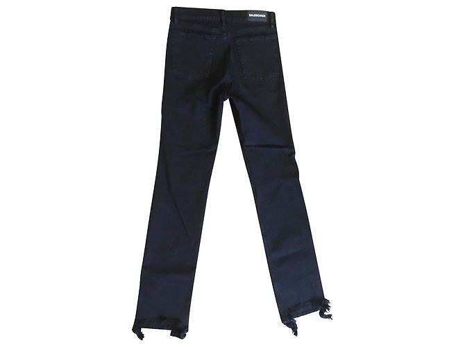 Balenciaga Jeans dritti con orlo consumato nero - vista 2