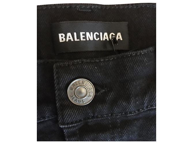 Balenciaga Jeans dritti con orlo consumato nero - vista 4
