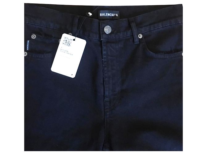 Balenciaga Jeans dritti con orlo consumato nero - vista 5