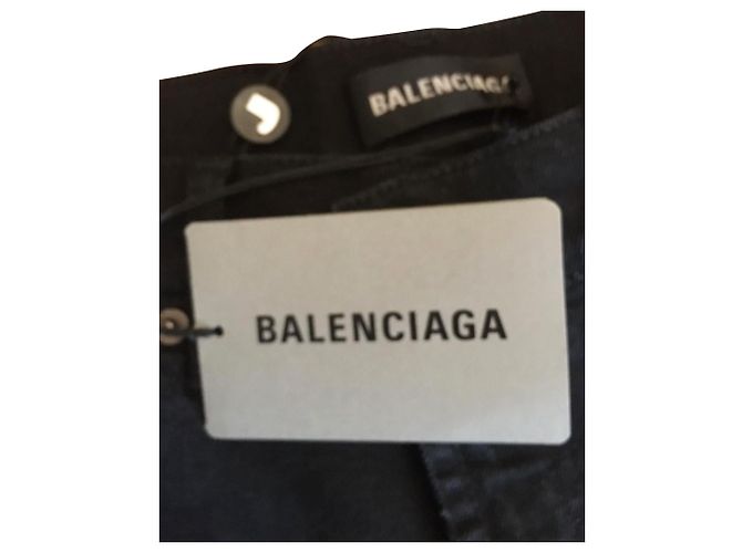 Balenciaga Jeans dritti con orlo consumato nero - vista 7