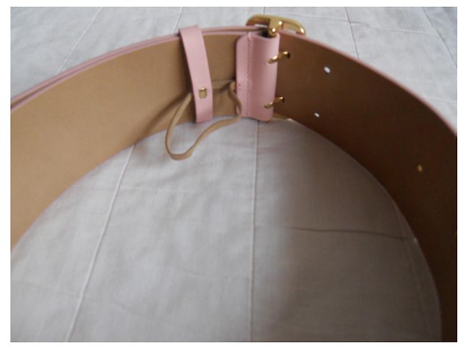 Real leather belt MAX MARA Pink - view 10
