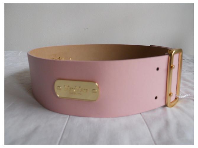 Real leather belt MAX MARA Pink - view 3