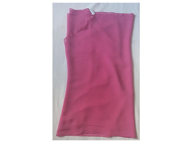 Christian Dior Seidenstola in Rosa asymmetrischer Schnitt Pink - Ansicht 2