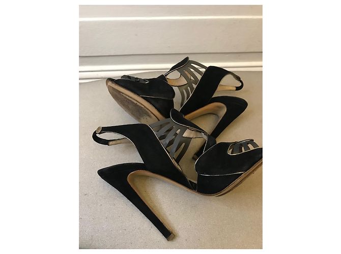 Sandali con tacco Nicholas Kirkwood in pelle nera - vista 10