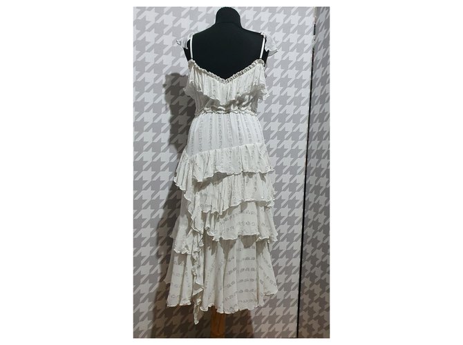 Needle & Thread Kleid Elfenbein Viscose Weiß - Ansicht 5