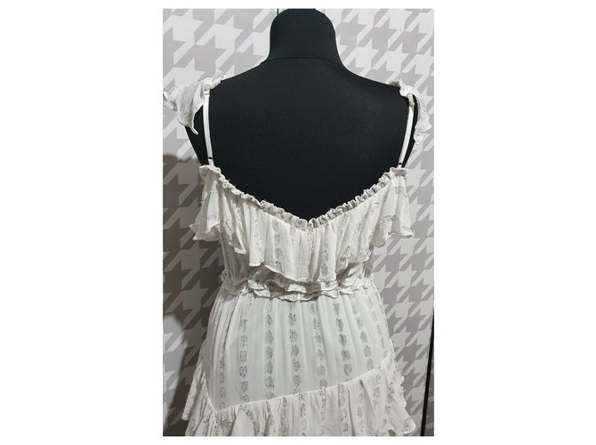 Needle & Thread Kleid Elfenbein Viscose Weiß - Ansicht 6