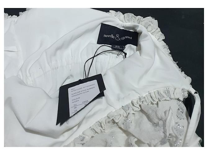 Needle & Thread Kleid Elfenbein Viscose Weiß - Ansicht 7