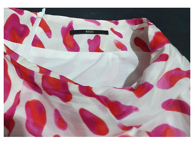 Gonna midi Hugo Boss in seta e cotone multicolore - vista 4