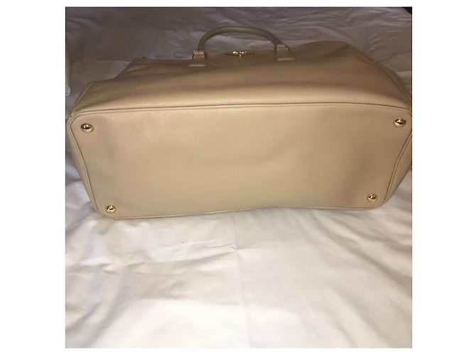 Tote Bag Prada Saffiano Lux in "Sabbia" Beige - vista 3