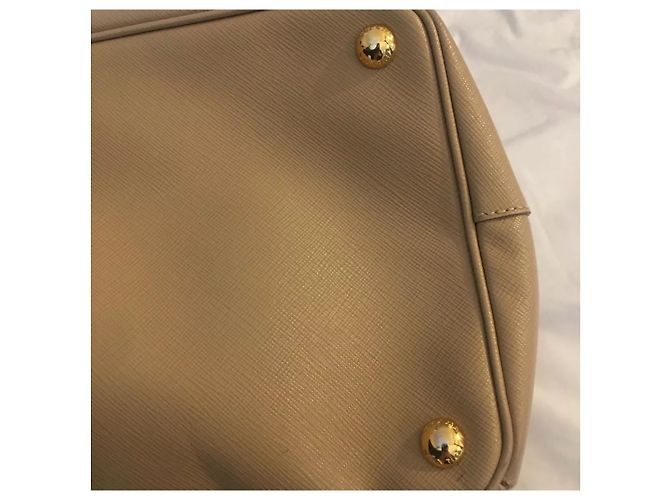 Tote Bag Prada Saffiano Lux in "Sabbia" Beige - vista 7