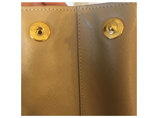 Tote Bag Prada Saffiano Lux in "Sabbia" Beige - vista 9