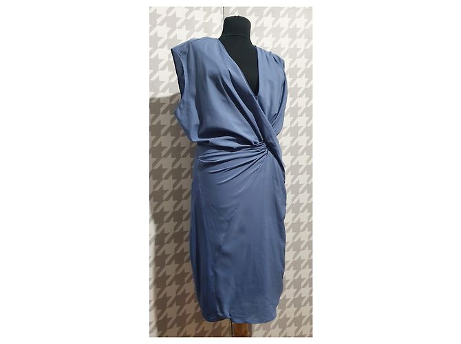 Vestido de seda azul Helmut Lang - vista 2