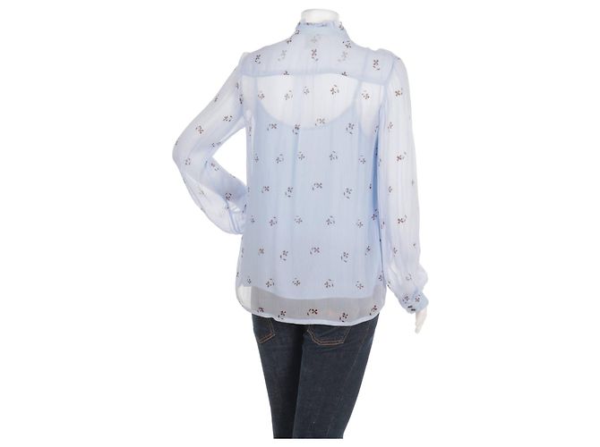 Camicia Baum und Pferdgarten in viscosa blu grigio M - vista 2