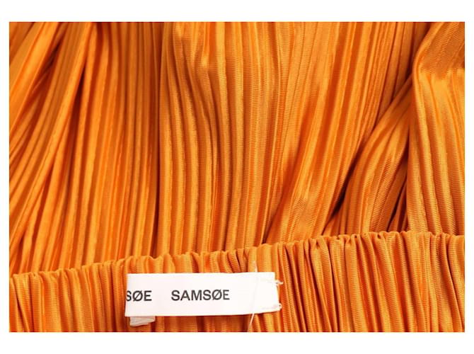 Saia plissada amarela de algodão Samsoe & Samsoe S Amarelo - vista 3