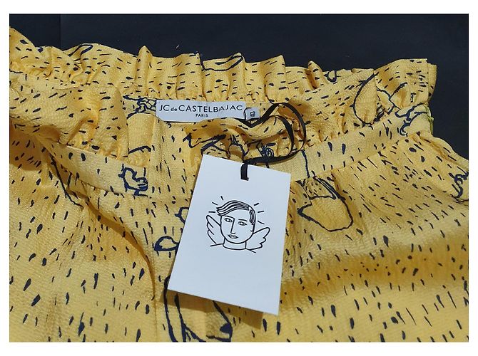 Falda midi de seda amarilla Jc De Castelbajac Amarillo - vista 5