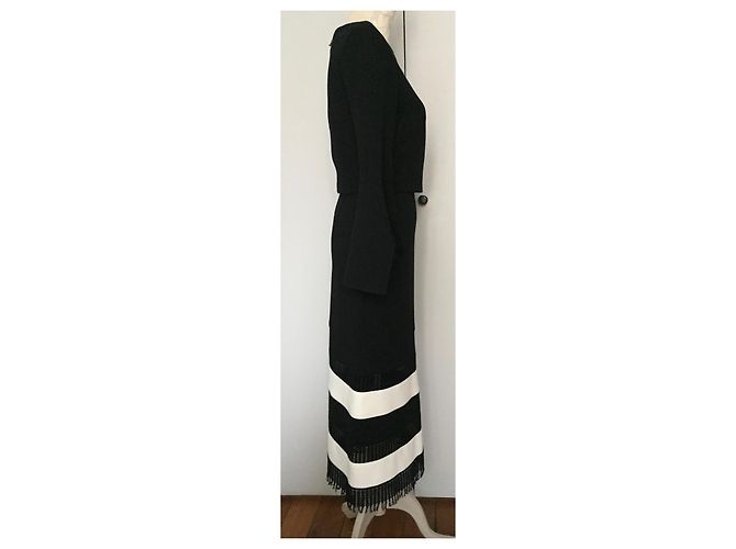 Completo Roland Mouret con gonna lunga e top in lana nera Nero - vista 2