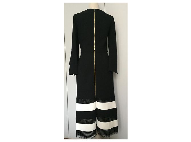 Completo Roland Mouret con gonna lunga e top in lana nera Nero - vista 3