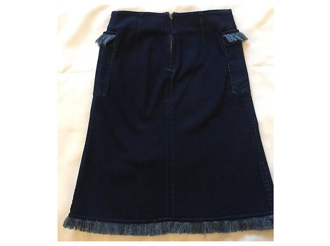Falda vaquera con flecos de LOUIS VUITTON Azul - vista 2