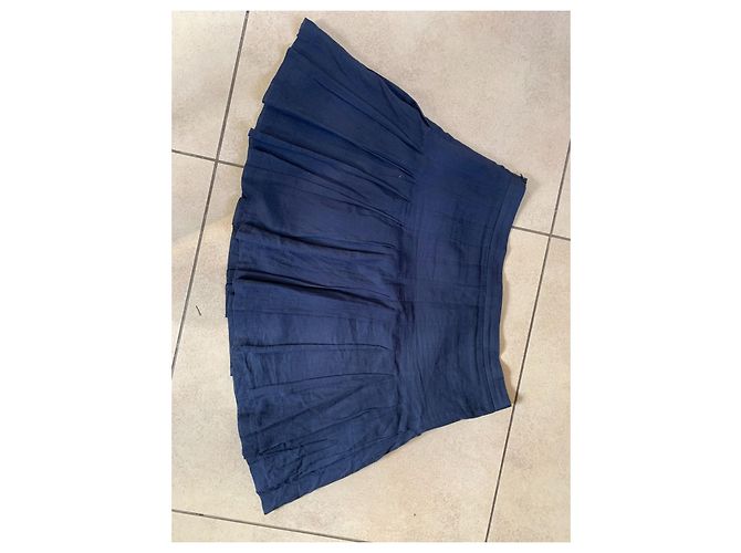 Falda Burberry London de algodón azul oscuro - vista 5