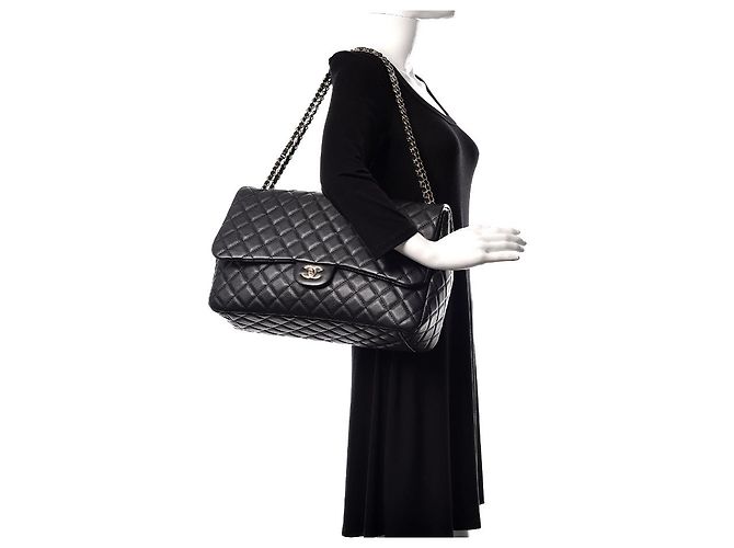 Borsa con patta Chanel Timeless Classic XXL GHW Nero - vista 6