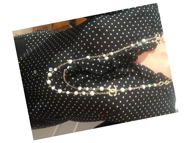 Chanel Collares largos Dorado Blanco roto - vista 9