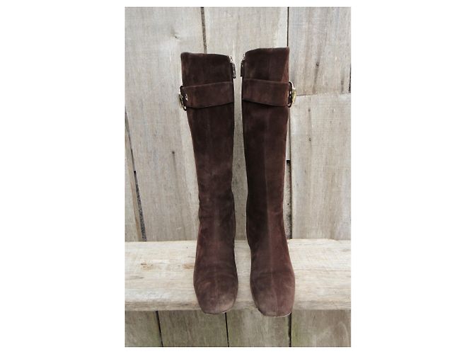 Botas Gucci de ante marrón oscuro Talla 36 - vista 4