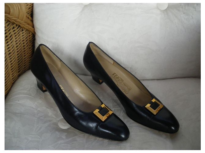 Décolleté Salvatore Ferragamo Pelle Blu Scuro 41 - vista 2