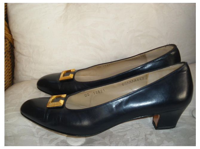 Décolleté Salvatore Ferragamo Pelle Blu Scuro 41 - vista 3