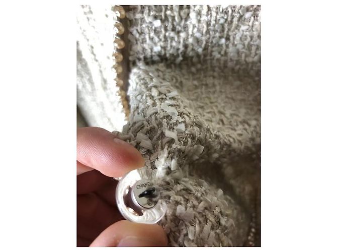 Giacca Chanel Beige e Verde in Cotone - vista 3