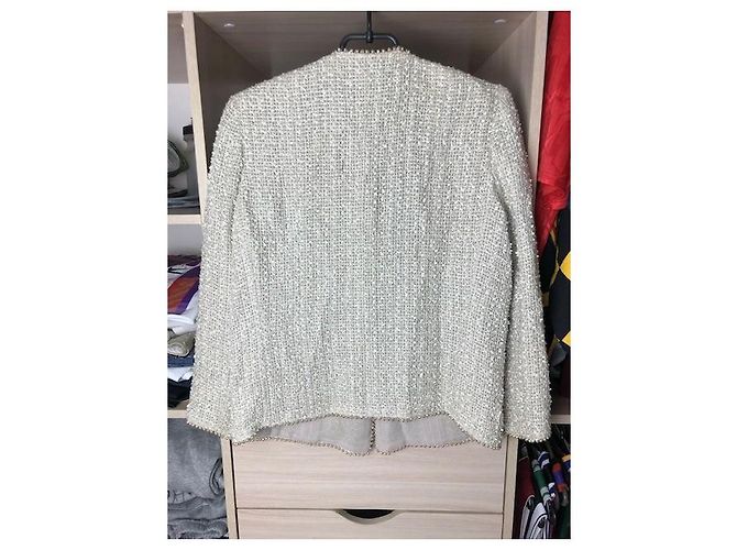 Giacca Chanel Beige e Verde in Cotone - vista 4