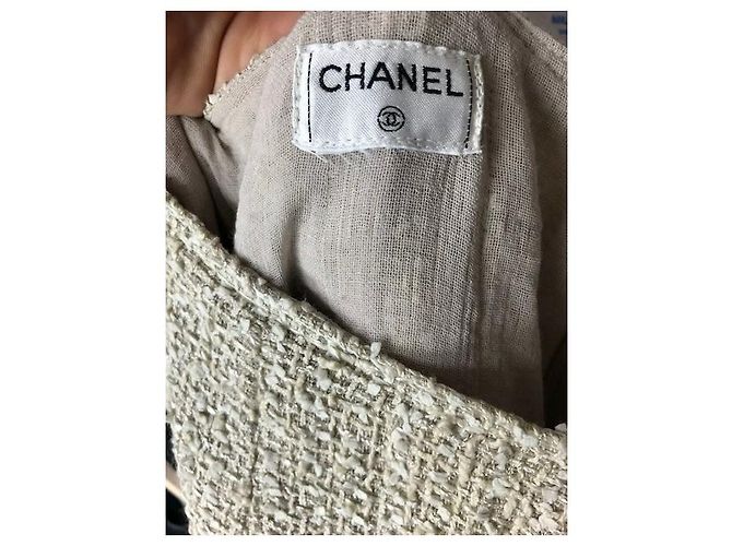 Giacca Chanel Beige e Verde in Cotone - vista 7