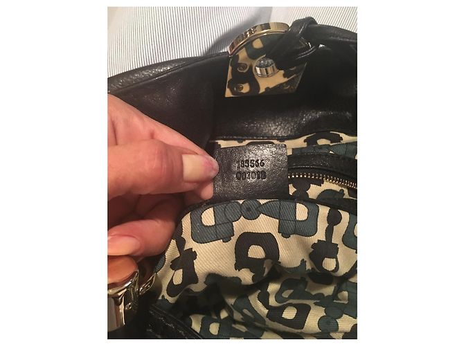 Borsa a mano Gucci Indy grande in pelle nera Nero D'oro - vista 11