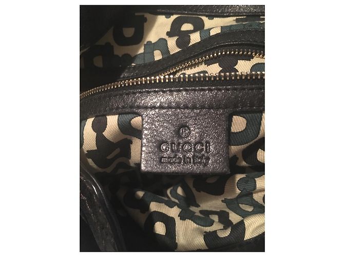 Borsa a mano Gucci Indy grande in pelle nera Nero D'oro - vista 12