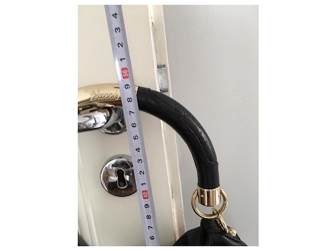 Borsa a mano Gucci Indy grande in pelle nera Nero D'oro - vista 14