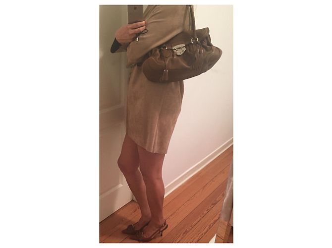 Prada Umhängetasche aus Leder Cognac Silber Hardware - Ansicht 11