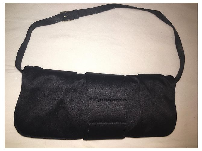 Pochette Gucci in pelle e seta nera Nero - vista 5