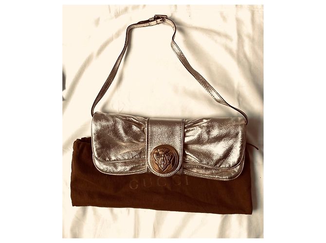 Pochette Gucci in pelle oro D'oro - vista 7