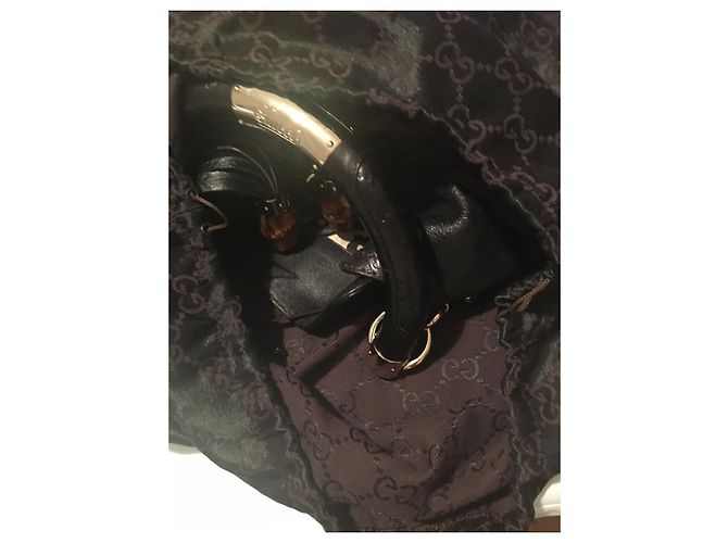 Gucci Bamboo Handtasche aus Pythonleder Schwarz Silber Hardware - Ansicht 20
