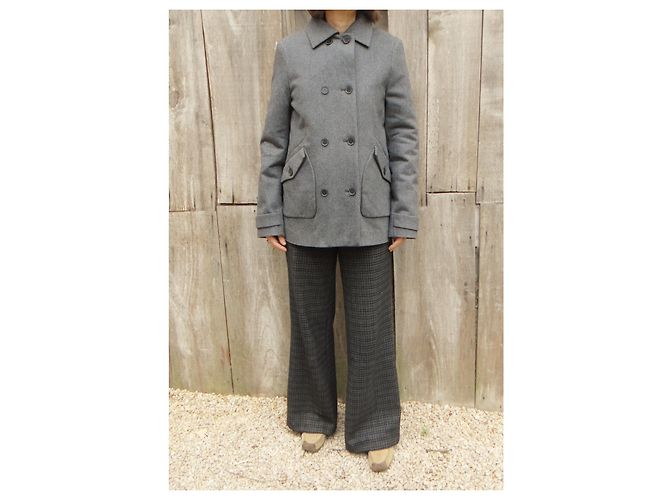 Chaquetón Lacoste Gris de Lana y Algodón Talla 40 - vista 2