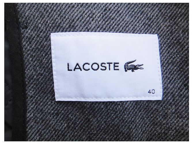 Chaquetón Lacoste Gris de Lana y Algodón Talla 40 - vista 4