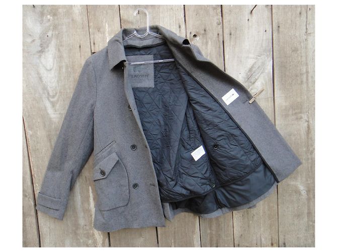Chaquetón Lacoste Gris de Lana y Algodón Talla 40 - vista 5