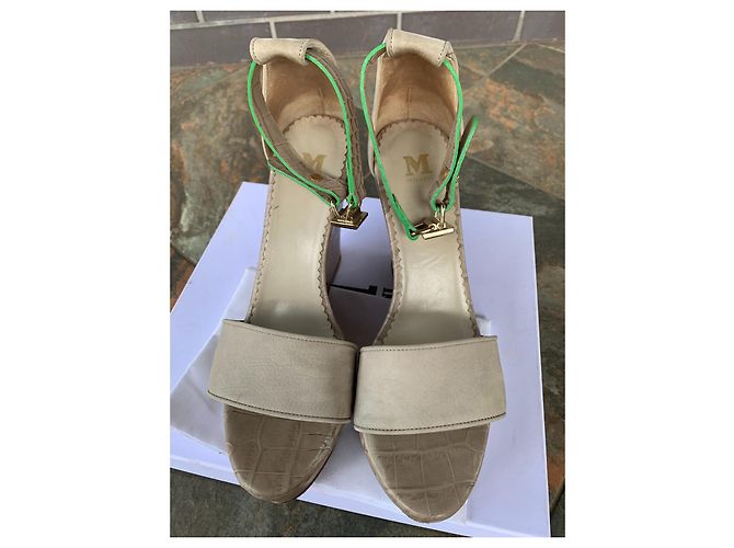 Sandali con zeppa Missoni beige grigio pelle e scamosciata 41 - vista 3