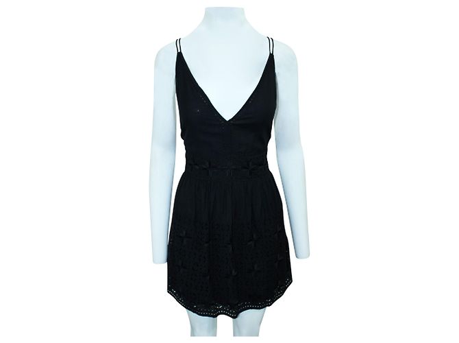 Magali Pascal Vestido bordado con espalda descubierta negro - vista 2