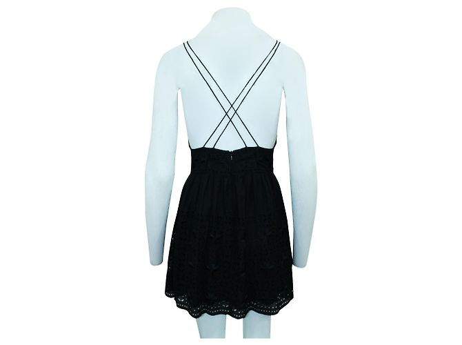 Magali Pascal Vestido bordado con espalda descubierta negro - vista 3