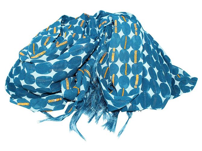 Dries Van Noten Blauer Seidenschal - Ansicht 3